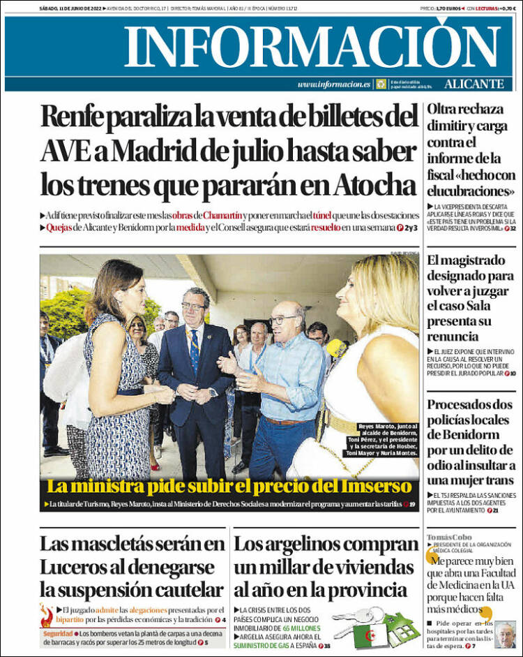Portada de Diario Información (Espa&ntilde;a)