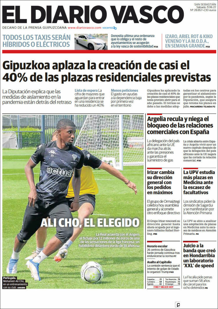 Portada de Diario Vasco (Espa&ntilde;a)