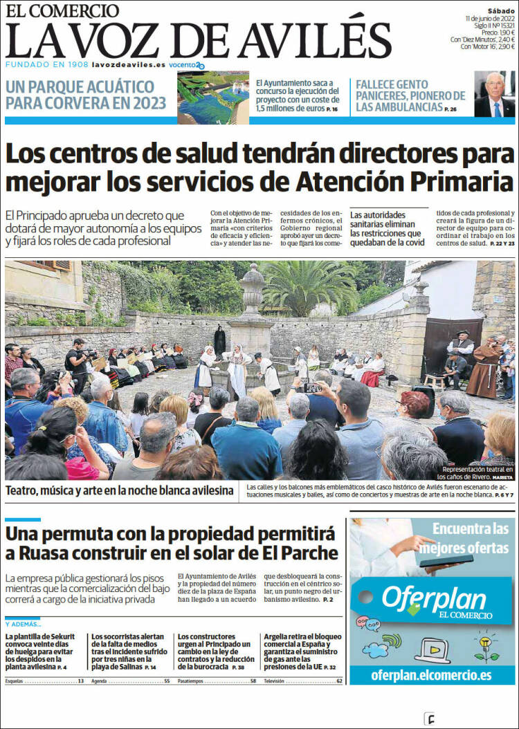 Portada de El Comercio - Avilés (Espa&ntilde;a)