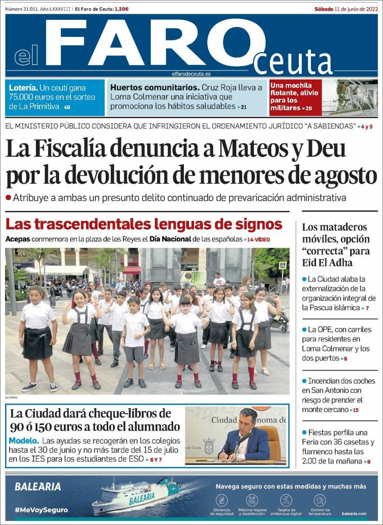 Portada de El Faro de Ceuta (Espa&ntilde;a)
