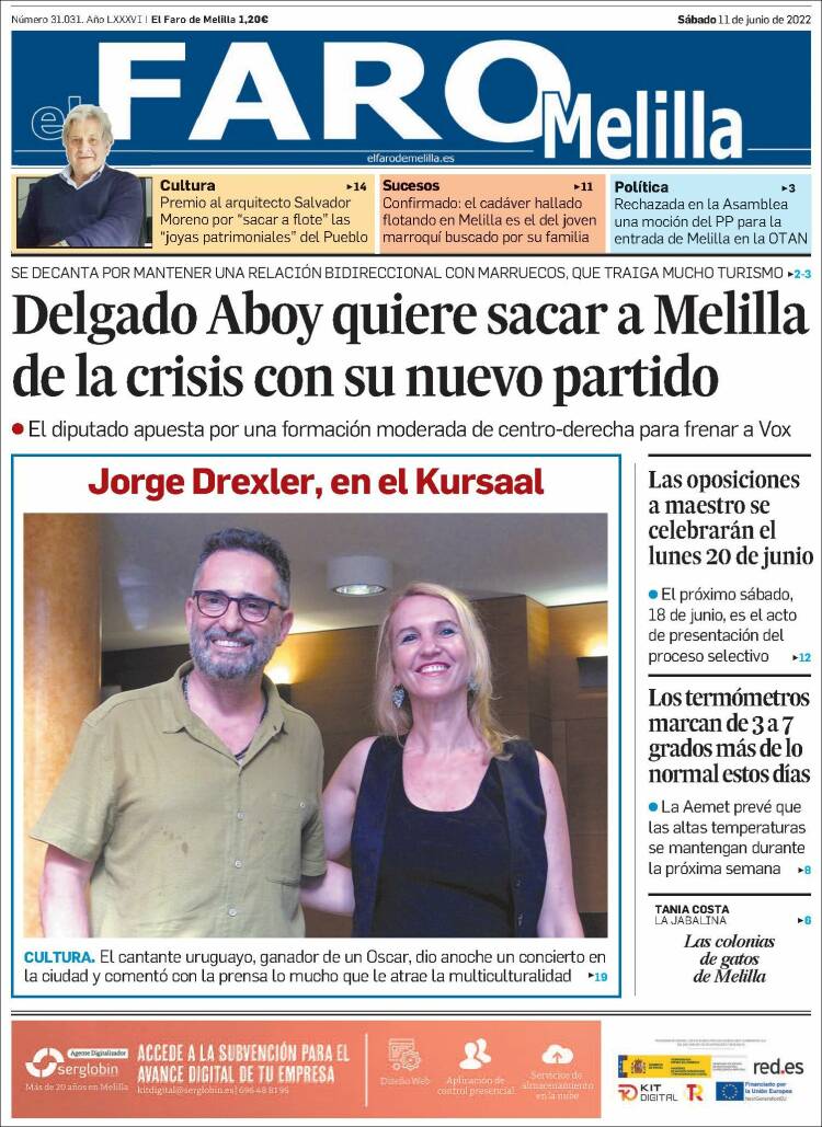 Portada de El Faro de Melilla (Espa&ntilde;a)
