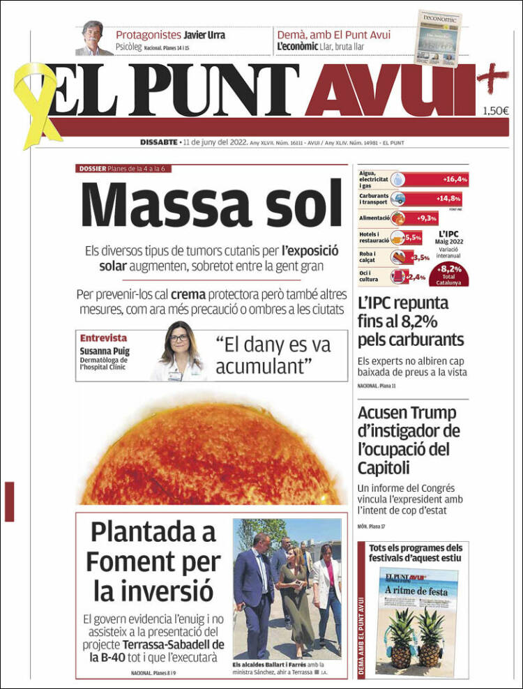 Portada de El Punt Avui (Espa&ntilde;a)