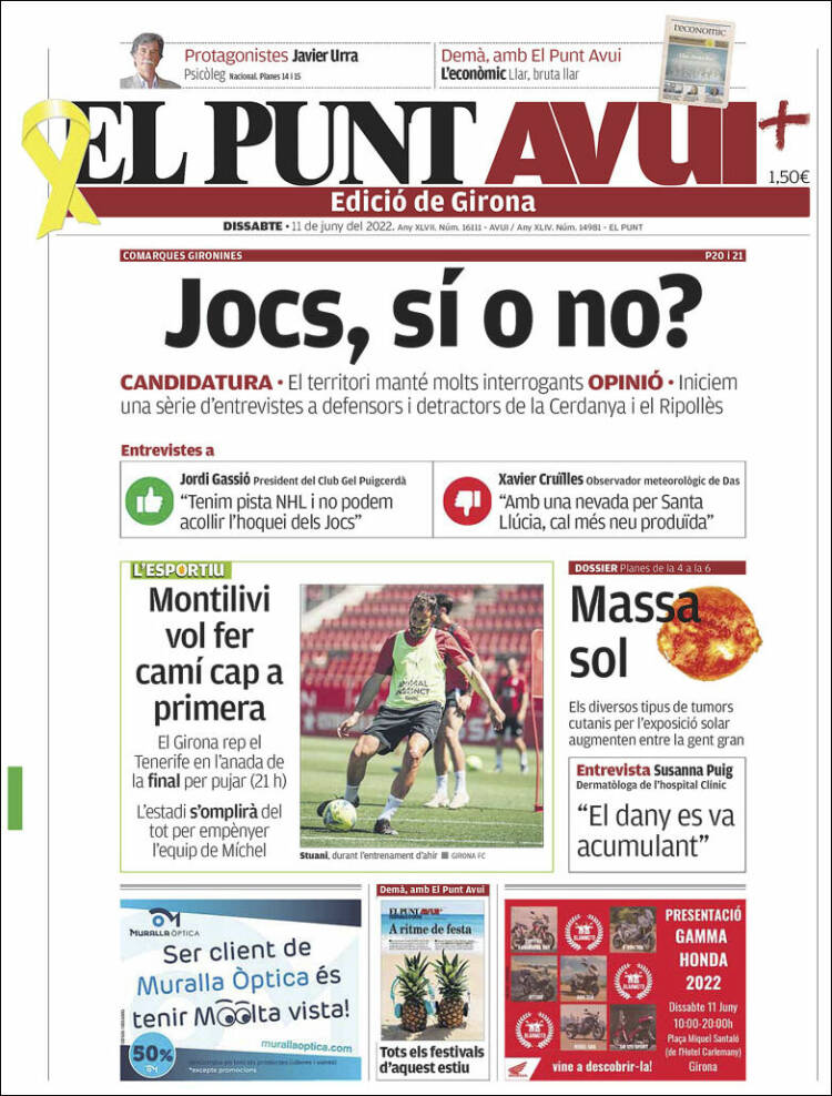 Portada de El Punt Avui - Girona (Espa&ntilde;a)