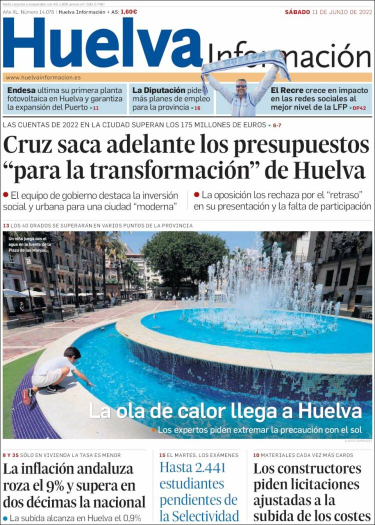 Portada de Huelva Información (Espa&ntilde;a)