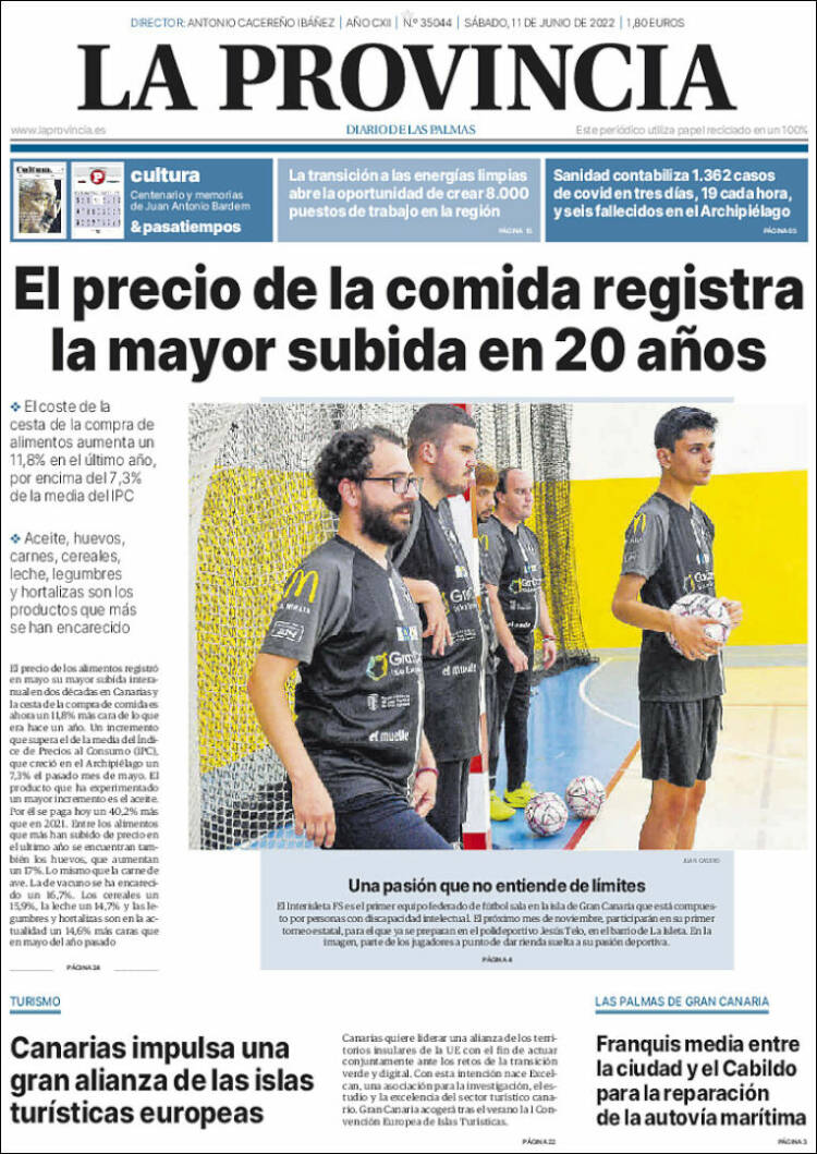 Portada de La Provincia (Espa&ntilde;a)
