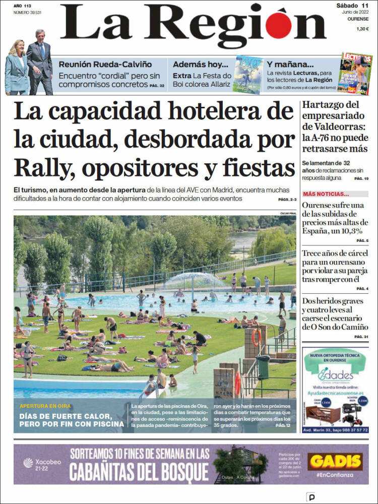 Portada de La Región de Ourense (Espa&ntilde;a)