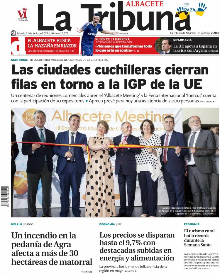 Portada de La Tribuna de Albacete (Espa&ntilde;a)