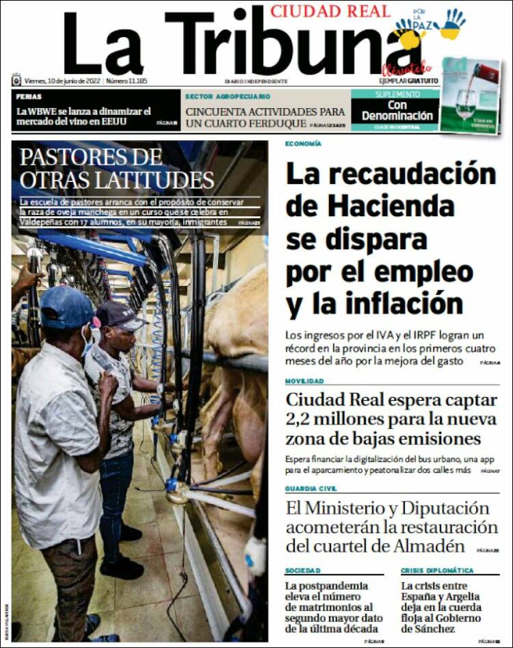 Portada de La Tribuna de Ciudad Real (Espa&ntilde;a)