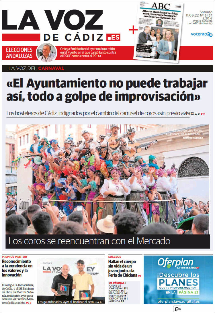 Portada de La Voz de Cádiz (Espa&ntilde;a)