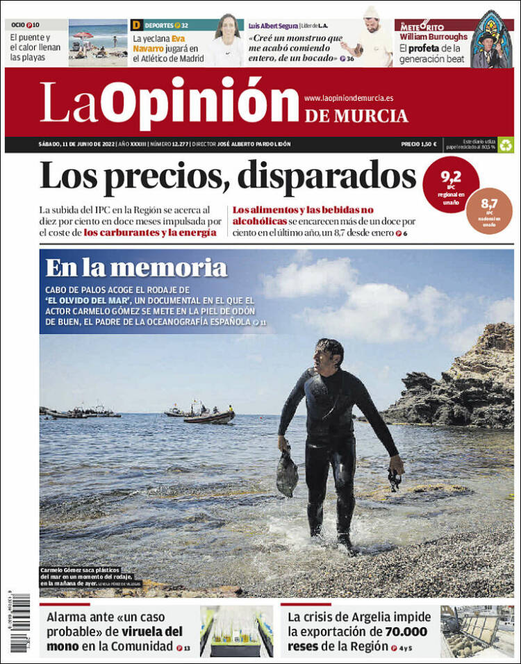 Portada de La Opinión de Murcia (Espa&ntilde;a)
