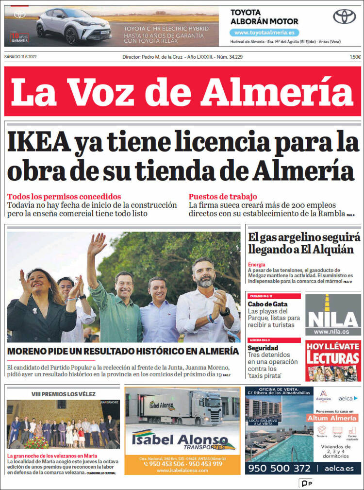 Portada de La Voz de Almería (Espa&ntilde;a)