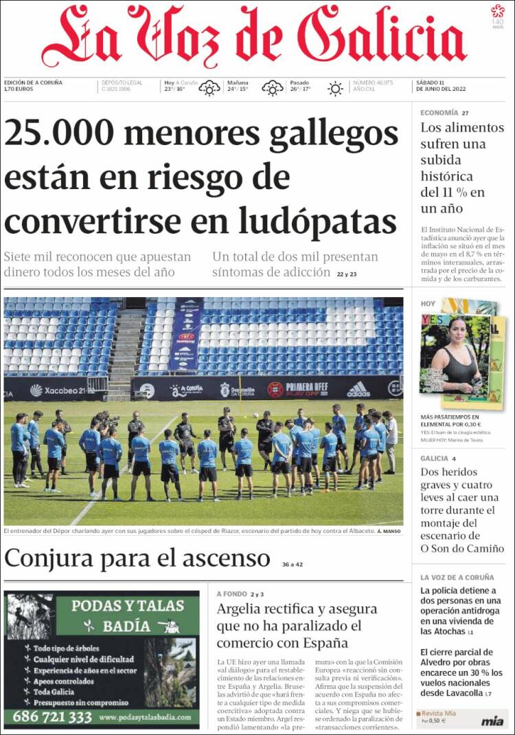Portada de La Voz de Galicia (Espa&ntilde;a)