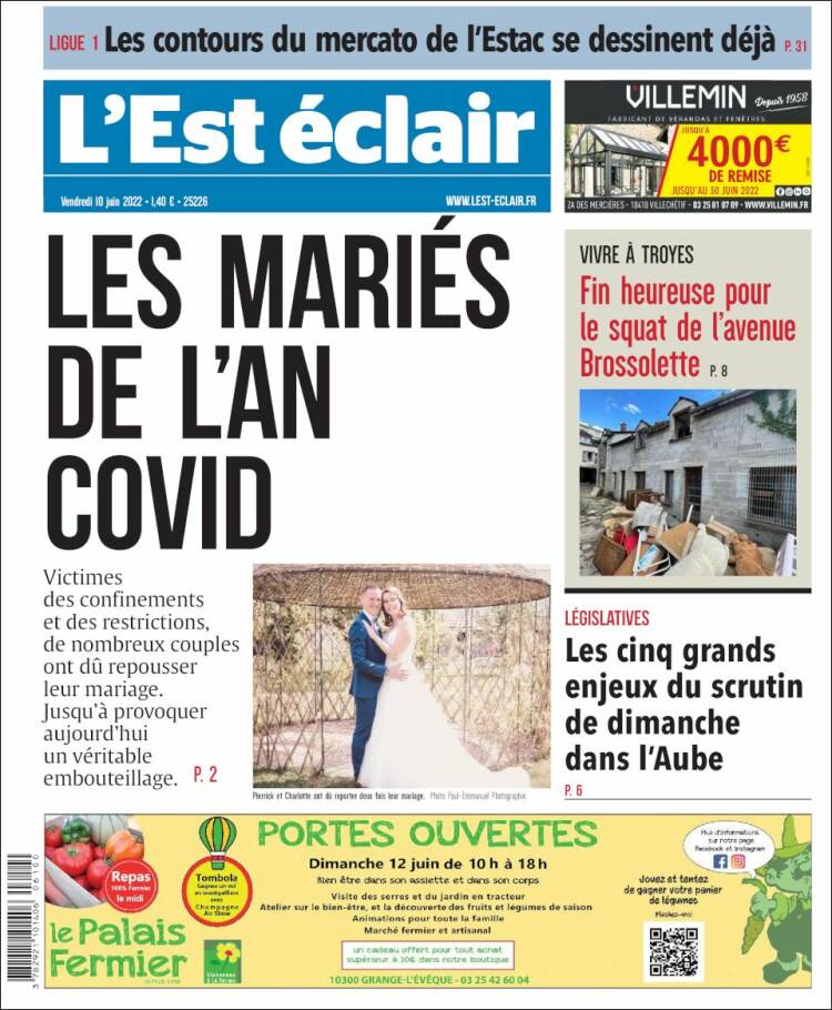 Portada de L'Est Eclair (Francia)