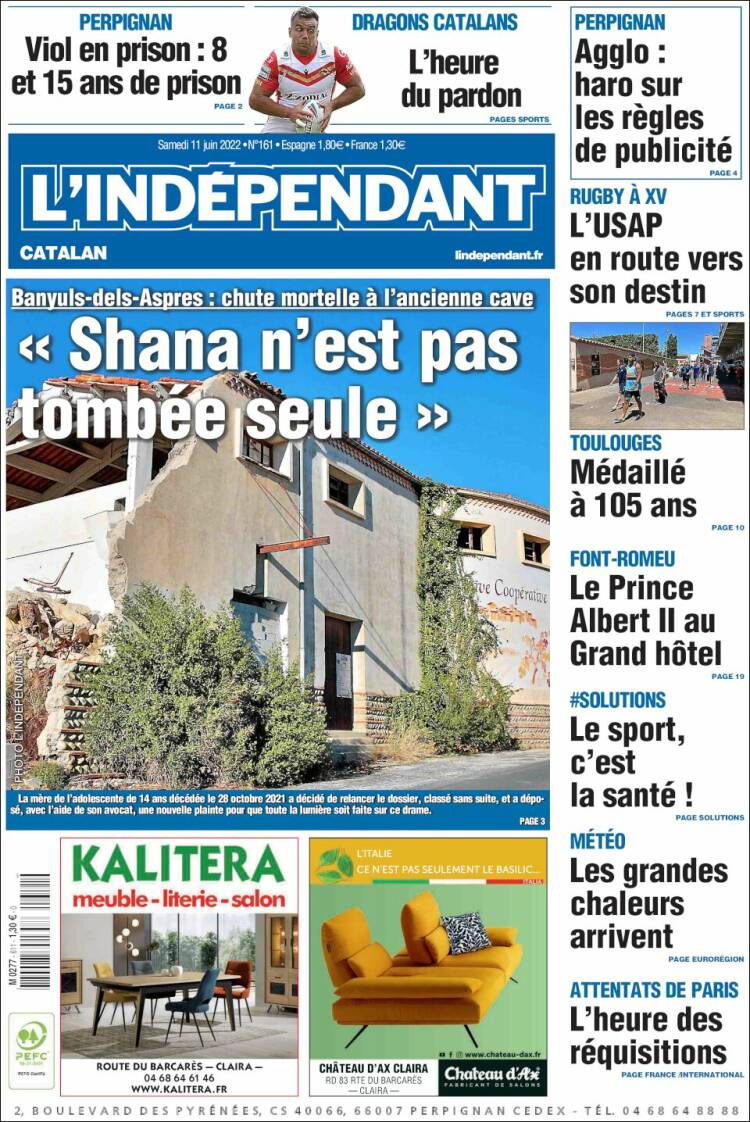 Portada de Le Indépendant (Francia)