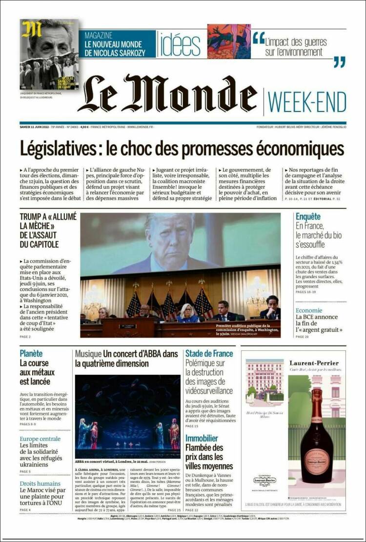 Portada de Le Monde (Francia)