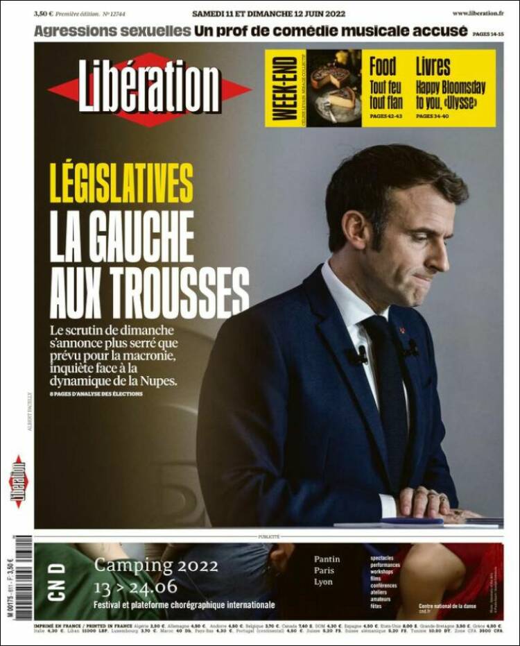 Portada de Libération (Francia)