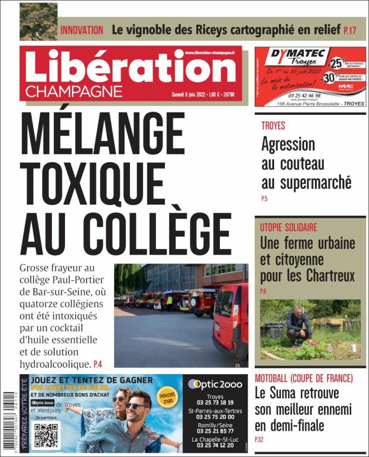 Portada de Libération Champagne (Francia)