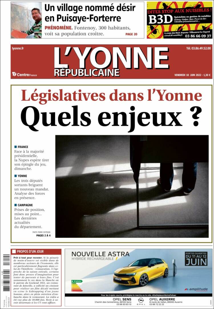 Portada de L'Yonne-Républicaine (Francia)