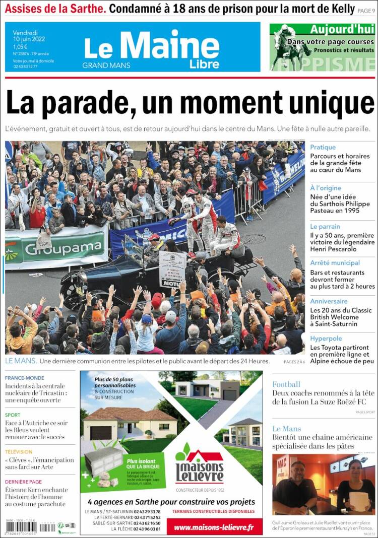 Portada de Le Maine Libre (Francia)