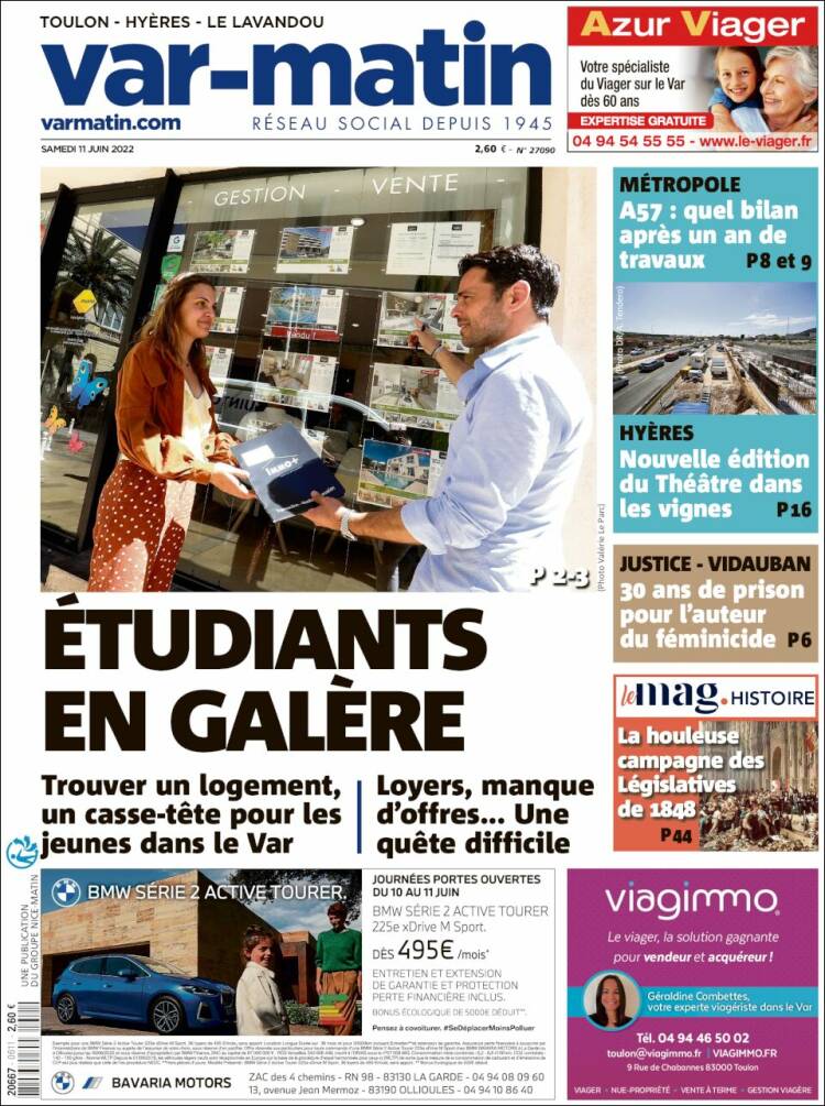 Portada de Var-Matin (Francia)