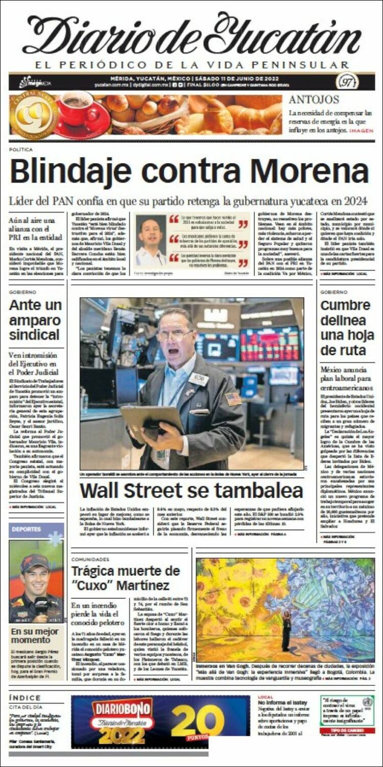 Portada de Diario de Yucatán (M&eacute;xico)