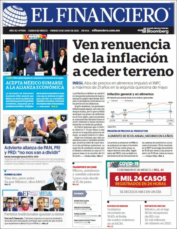 Portada de El Financiero (M&eacute;xico)