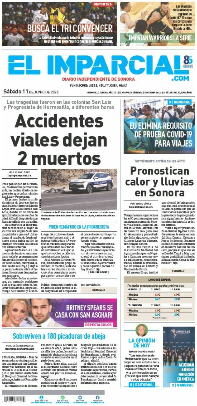 Portada de El Imparcial (M&eacute;xico)