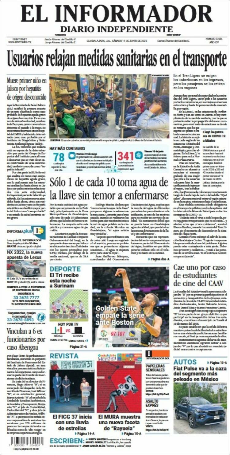 Portada de El Informador (M&eacute;xico)