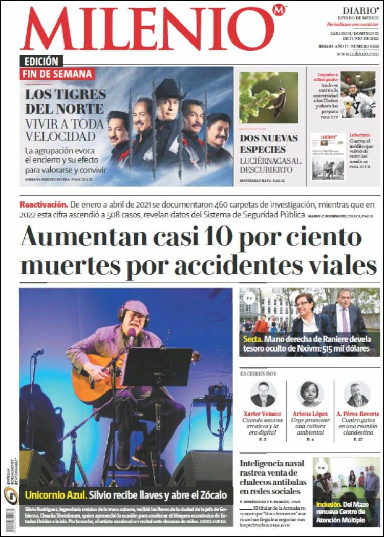 Portada de Milenio - Estado de México (Mexique)