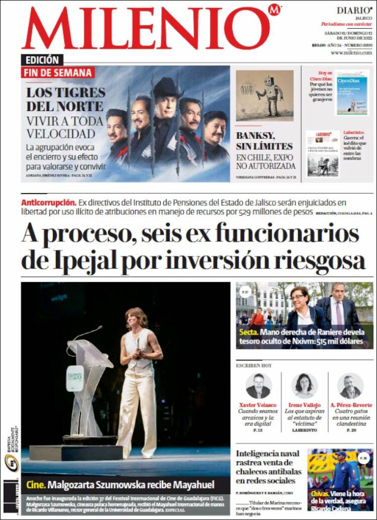 Portada de Milenio - Jalisco (M&eacute;xico)