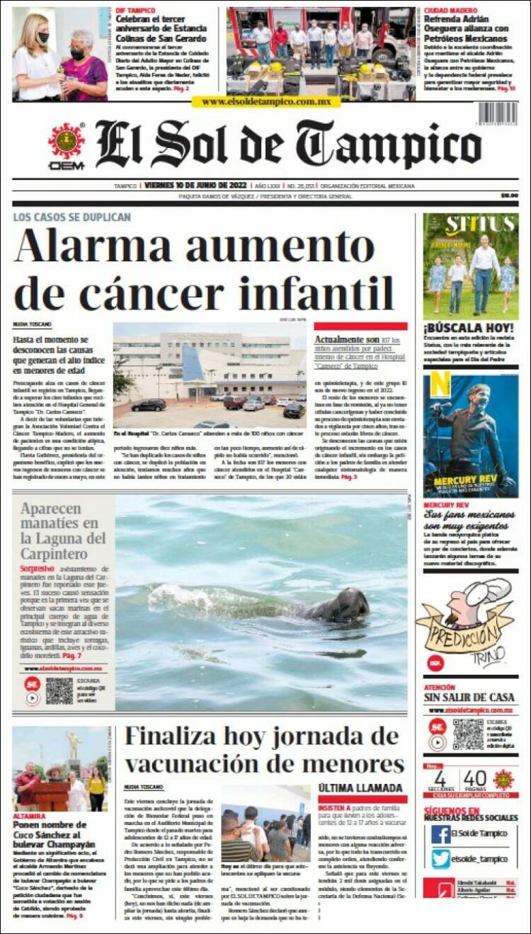 Portada de El Sol de Tampico (Mexique)