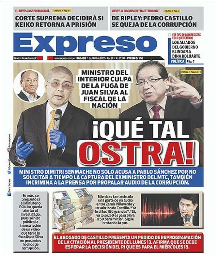 Portada de Expreso (Per&uacute;)