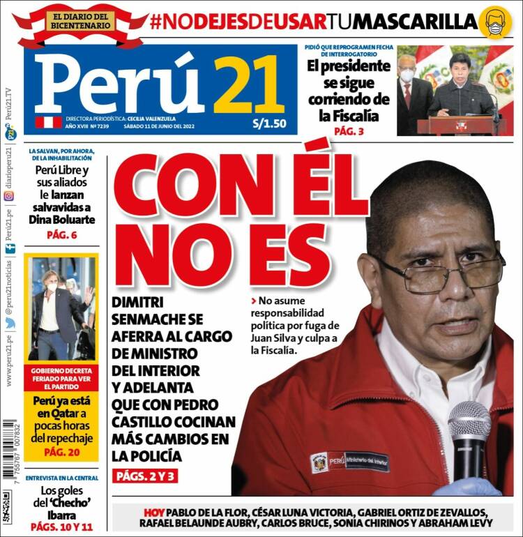 Portada de Perú 21 (Per&uacute;)