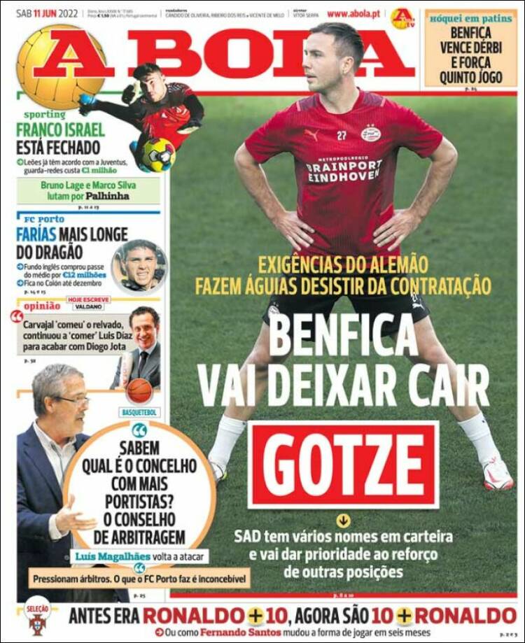 Portada de A Bola (Portugal)