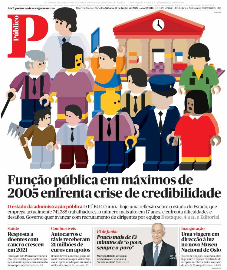 Portada de Público (Portugal)