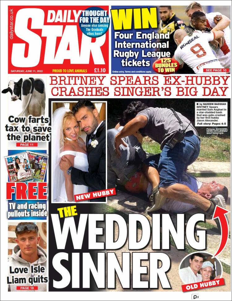 Portada de Daily Star (Reino Unido)