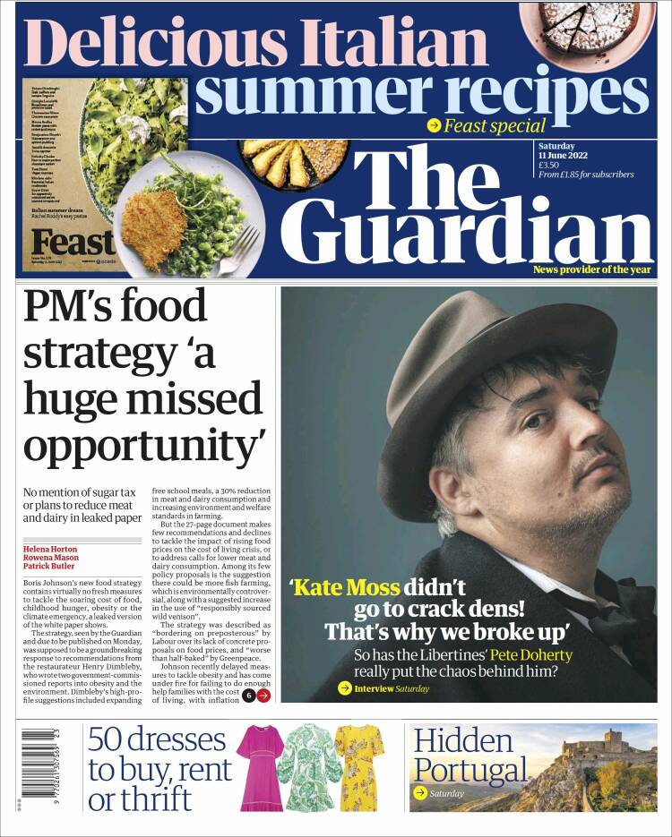 Portada de The Guardian (Reino Unido)
