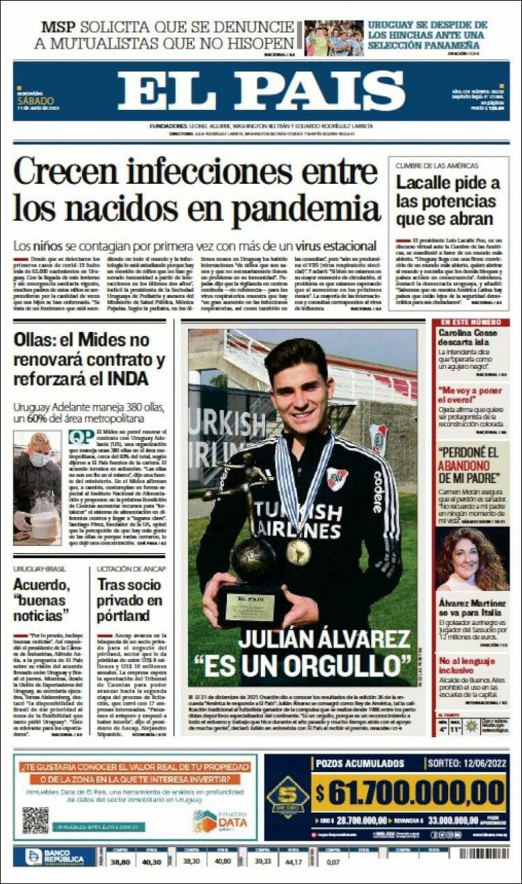 Portada de El País (Uruguay)