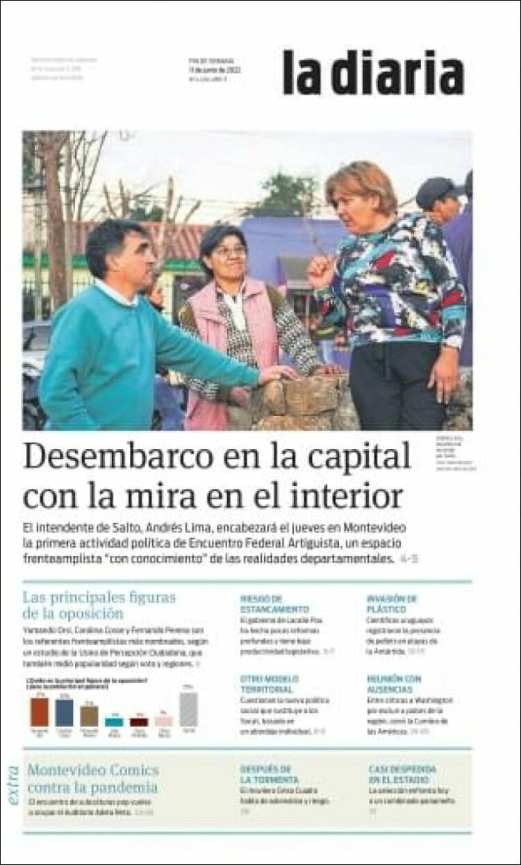 Portada de La Diaria (Uruguay)