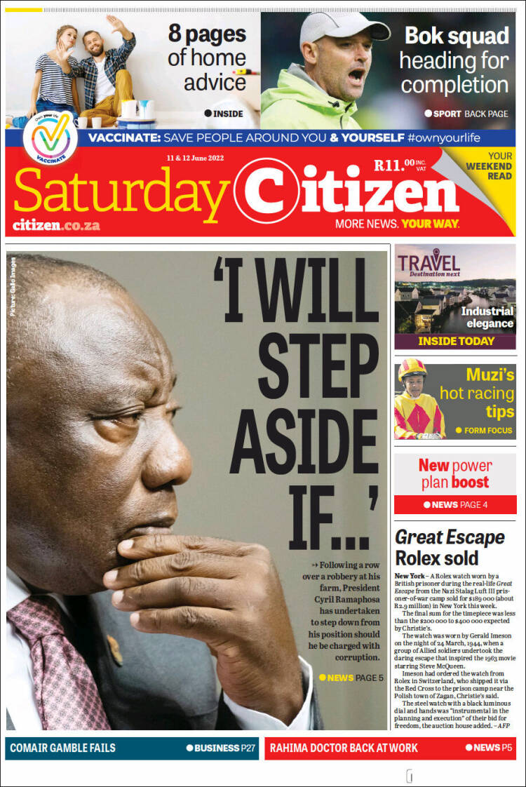 Portada de The Citizen (Sud&aacute;frica)