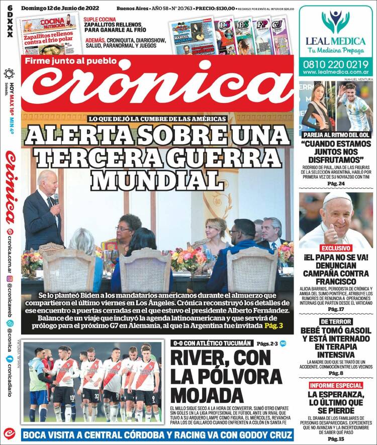 Portada de Crónica (Argentina)