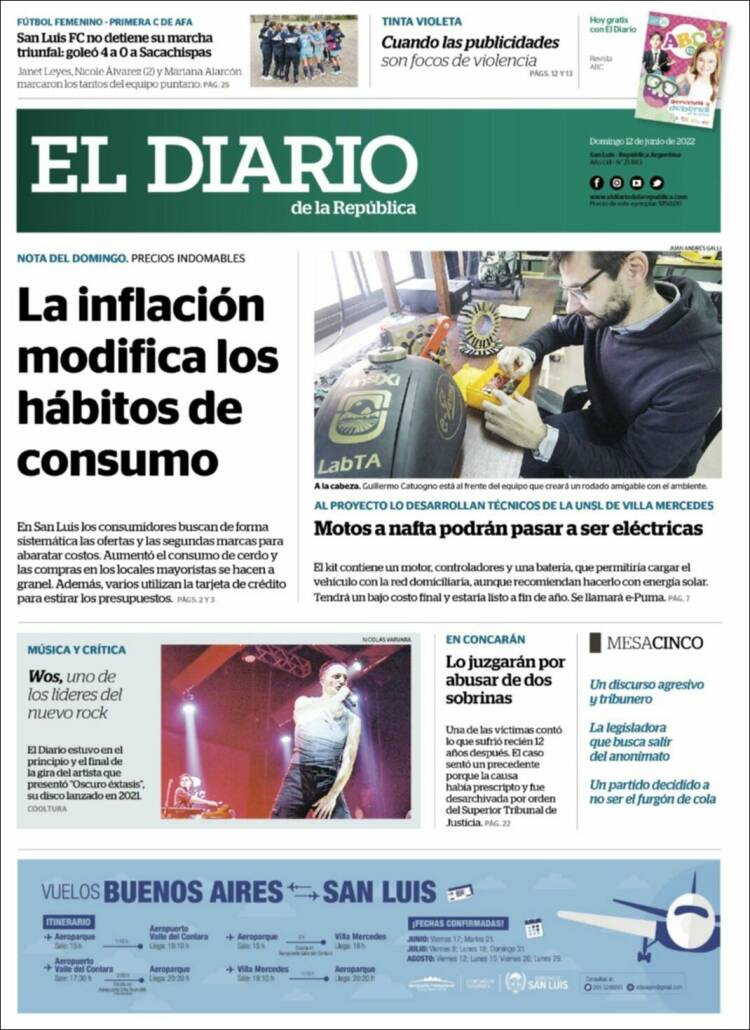 Portada de Diario de la República (Argentina)
