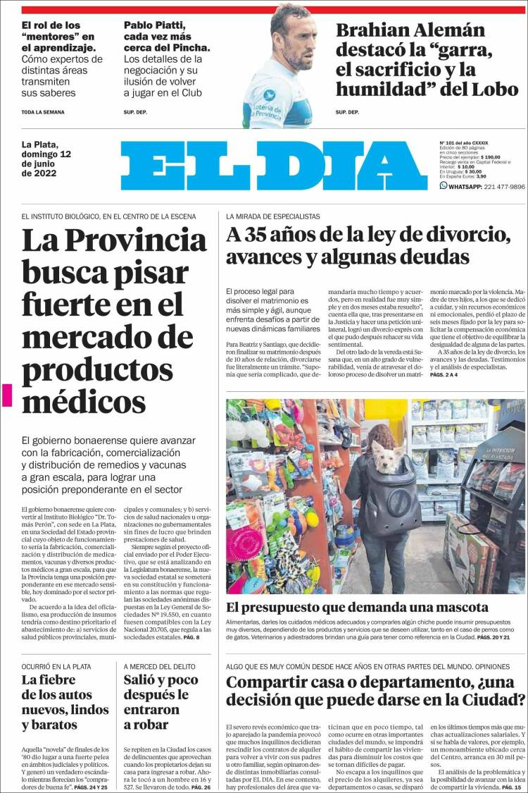 Portada de El Día de la Plata (Argentina)