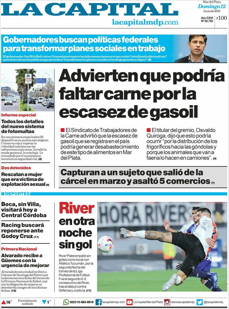 Portada de Diario La Capital - Mar del Plata (Argentina)