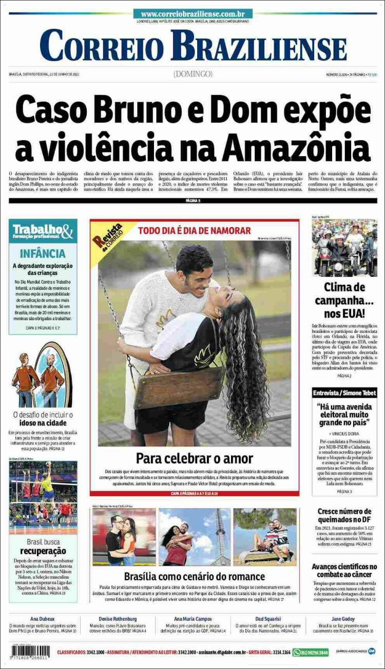 Portada de Correio Braziliense (Br&eacute;sil)