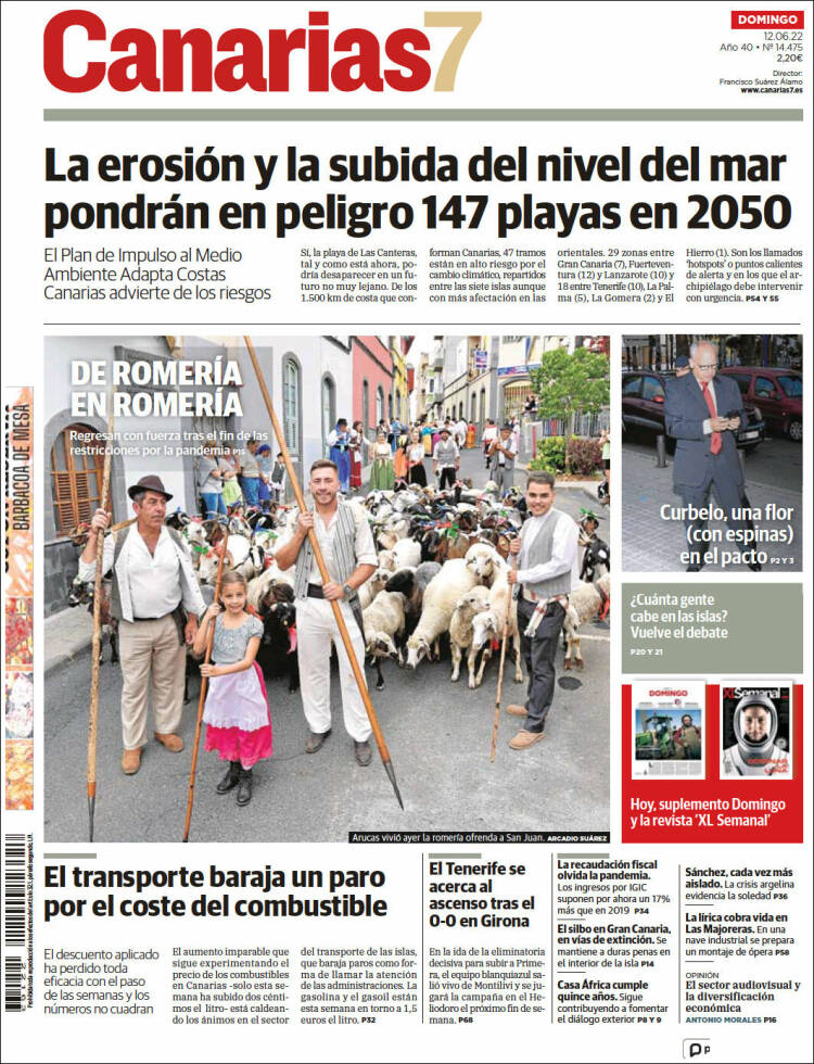 Portada de Canarias 7 (España)