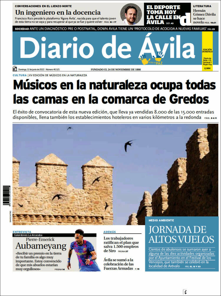 Portada de Diario de Ávila (España)