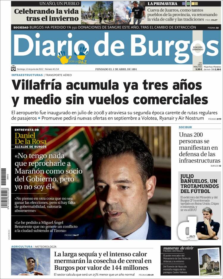 Portada de Diario de Burgos (España)