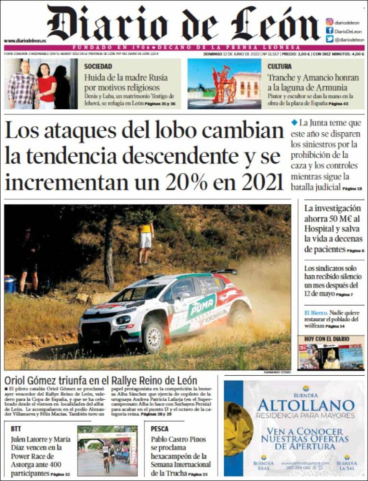 Portada de Diario de León (España)