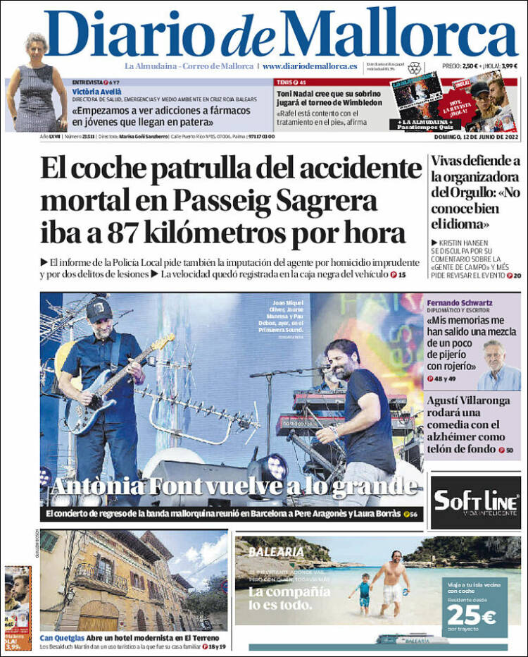 Portada de Diario de Mallorca (España)